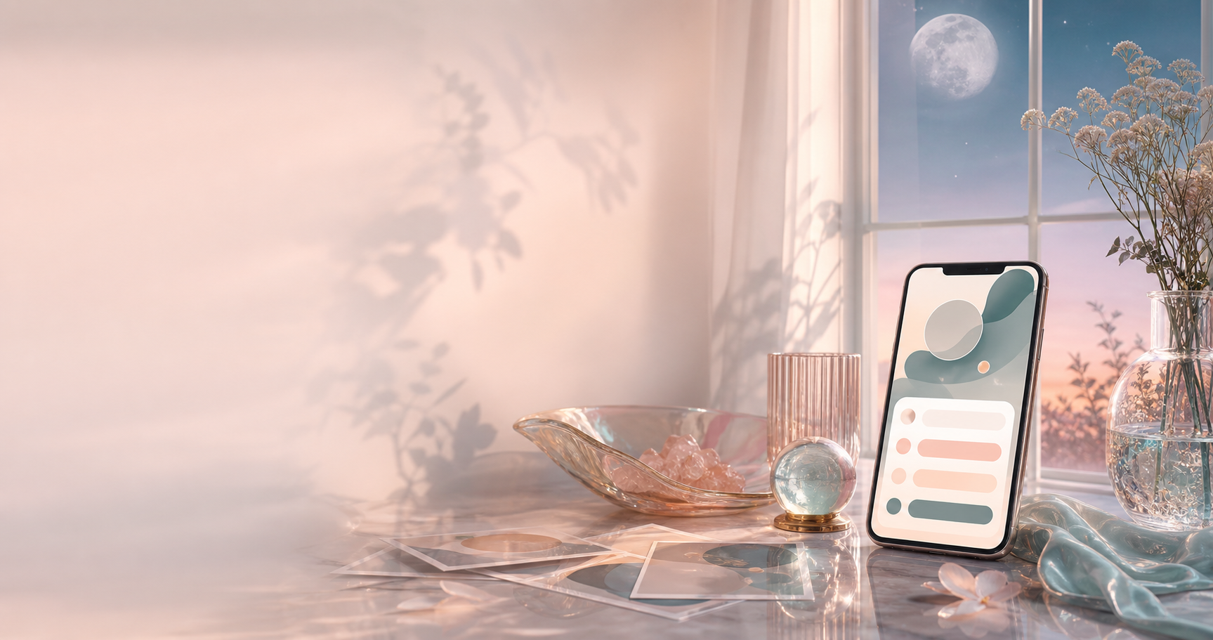 A calm, dreamlike scene suggesting reflection and possibility